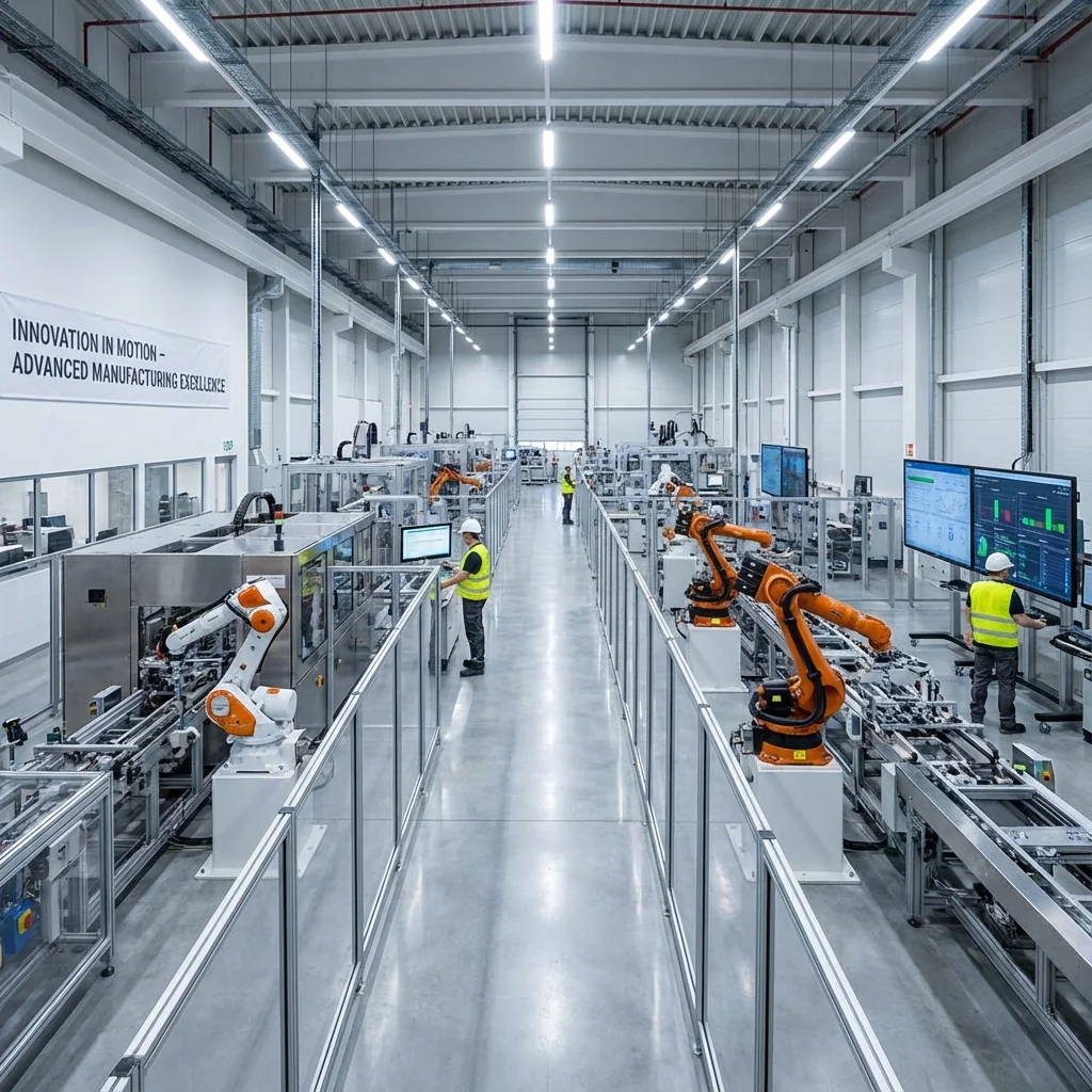 Production line on a manufacturing plant floor